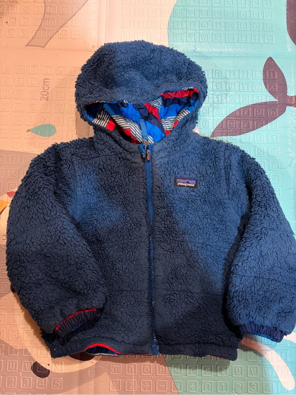 Patagonia Navy Sherpa reversible jacket infant / kids